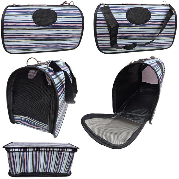 Pet Carrier for Cat, Dog or Other Pets, Stripe Print - Picture 6 of 7